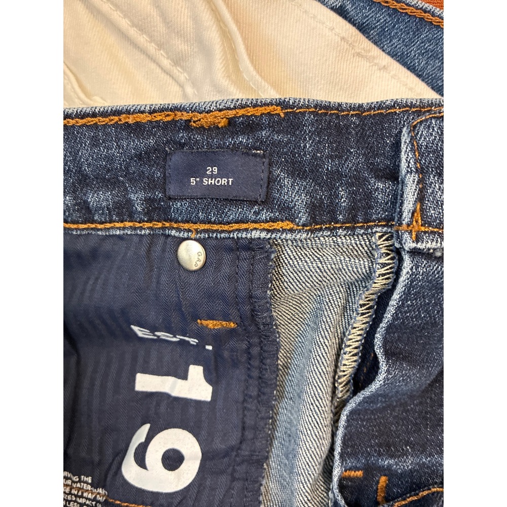 Gap Denim Womens 29 5 Inch Short Dark Wash Raw Hem Stretch Jean Shorts 0110 - Picture 5 of 7